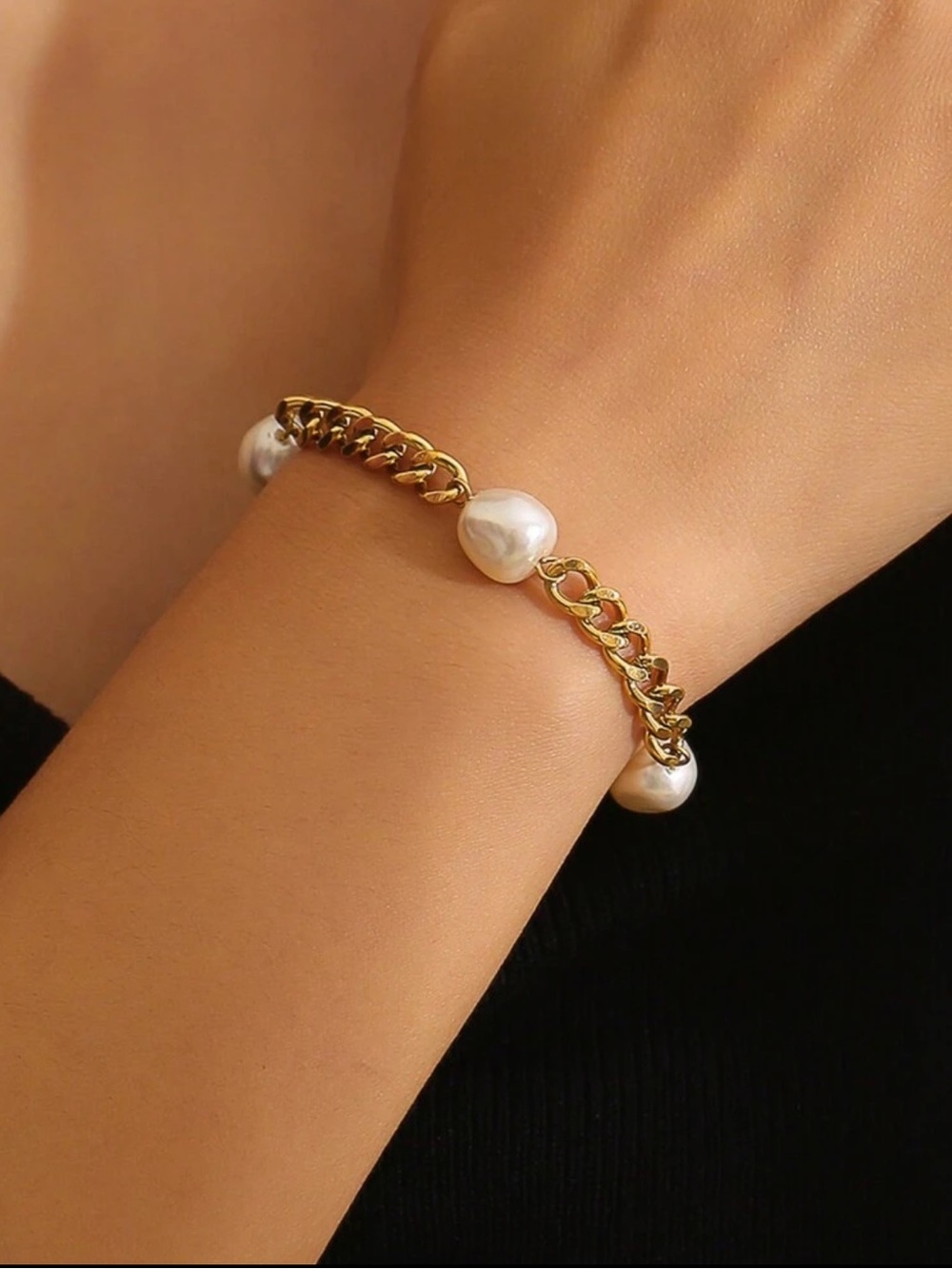 #185 18K Gold Plated Stainless Steel Chunky Bracelet